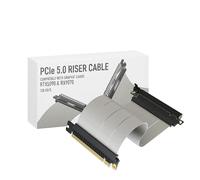 LINKUP - AVA5 PCIE 5.0 Riser Cable | RTX5090 RX9070 GPU Ready | x16 128GB/s Speed | Compatible with PCIe 4.0 & WRX80/WRX90E | Straight, White 20cm (Total Length 24cm)