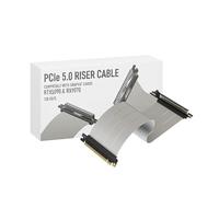 LINKUP - AVA5 PCIE 5.0 Riser Cable | RTX5090 RX9070 GPU Ready | x16 128GB/s Speed | Compatible with PCIe 4.0 & WRX80/WRX90E | Straight, White 30cm (Total Length 34cm)