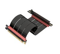LINKUP - AVA5 PCIE 5.0 Riser Cable | RTX5090 RX9070 GPU Ready | x16 128GB/s Speed | Compatible with PCIe 4.0 & WRX80/WRX90E | Right Angle, Black 20cm (Total Length 24cm)