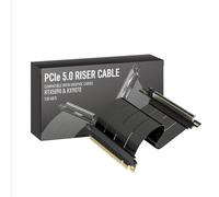 LINKUP - AVA5 PCIE 5.0 Riser Cable | RTX5090 RX9070 GPU Ready | x16 128GB/s Speed | Compatible with PCIe 4.0 & WRX80/WRX90E | Right Angle, Black 15cm (Total Length 19cm)