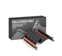 LINKUP - AVA5 PCIE 5.0 Riser Cable | RTX5090 RX9070 GPU Ready | x16 128GB/s Speed | Compatible with PCIe 4.0 & WRX80/WRX90E | Left Angle, Black 15cm (Total Length 19cm)