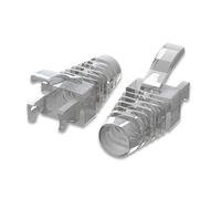 LINKUP - Cat6 RJ45 Easy Pass Thru Connector Boot | Ethernet LAN Internet Patch Cord Snagless Strain-Relief | Clear | 55 pc | For Round Cables