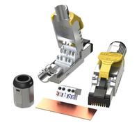 LINKUP - [GHMT & DSX8000 Certified Cat8 Ethernet Cable Connector (2-Pack) RJ45 Metal Tool Free Easy Termination Plug | for 2000MHz 2GHz 40G Double Shielded Solid LAN Cable 22AWG-24AWG