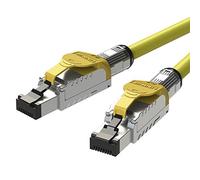 LINKUP - [GHMT & DSX8000 Certified Cat8 Ethernet Patch Cable S/FTP 22AWG Double Shielded Solid Cable | 2000MHz 2GHz 40Gbps | 5th-Gen Ethernet LAN Network 40G Structure Wires |Yellow| 10 M (33ft)