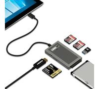 LINKUP - Microsoft Surface GO Compatible Docking Station Hard Drive SDXC USB C Dock | 7-in-1 Expansion Hub | HDMI 4K SD/MicroSD USB-A 3.0 SATA SSD Compact Flash | Compatible with Original Power Plug