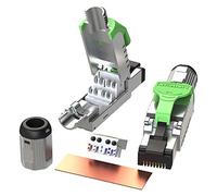 LINKUP - Pack of 2 RJ45 Cat6A Connectors - Metal Shielded - Field Modular Termination Plug | 10G Easy Internet Tool Free Plugs | for Cat6A up to 22AWG Solid Bulk S/FTP Ethernet Cable [Green]