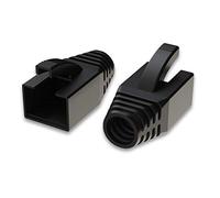 LINKUP - RJ45 Connector Boots for Large Diameter Wires | Fits Cat6A Modular Plugs | for Round Cable | Black [100 Packs]