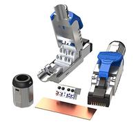 LINKUP - RJ45 Connectors Cat6A (12 Pack) Shielded Metal Die-Cast Field Modular Termination Plug | 10G Easy Internet Tool Free Plugs | For Cat6A up to 22AWG Solid Bulk S/FTP Ethernet Cable [Blue]