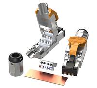 LINKUP - RJ45 Connectors Cat6A (6 Pack) Shielded Metal Die-Cast Field Modular Termination Plug | 10G Easy Internet Tool Free Plugs | For Cat6A up to 22AWG Solid Bulk S/FTP Ethernet Cable [Orange]