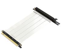LINKUP - Ultra PCIe 4.0 X16 Riser Cable [RTX4090 RX6950XT x570 B550 Z690 Tested] Shielded Extreme High-Speed Vertical Mount Gaming PCI Express Gen4 |Left Angle Socket {15cm} 3.0 Gen3 Compatible |White