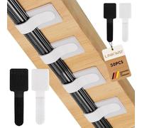 LINKWAY 50 PCS Hook and Loop Cable Straps, Cable Organizer Under The Desk, Reusable Nylon Cable Management for Desk, Cable Holder Self Adhesive Nighttable, Charging Cables