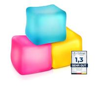 LINKWAY Fidget Toy Stress Cube 3 Pack: High Density Gel Filled Sense Toy, Anti-Stress Balls, Squeeze Ball, Stress Relief Adults and Stressball Kids Squeeze Slowly Rebound