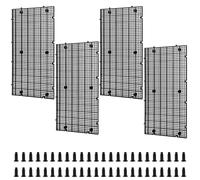 LINLAN 4 Pieces High-Density Aquarium Grid Plastic with 24 Brackets, Fish Tank Divider, Egg Crate for DIY Filtration and Bottom Protection in Aquascaping