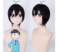 LINLINCD 10 Inch Anime Matsuno Straight Short Black Wig Cosplay Synthetic Hair Wigs for Men High Temperature Fibre