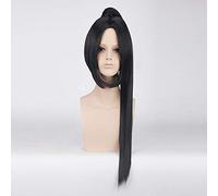 LINLINCD 80 cm Anime Fate Grand Order Silver White Black Long Cosplay Wig with Claw Ponytail Synthetic Hair Halloween Costume Wigs for Men Black
