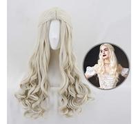 LINLINCD Alice in Wonderland 2 White Queen Cosplay Wig Blonde Wavy Long Synthetic Hair Heat Resistant Fibre Costume Wigs + Wig Cap