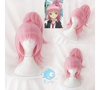 LINLINCD Amu Hinamori Cosplay Wig Shugo Chara! Doki Party Miki Suu Ran Straight Pigtail Anime Pink Synthetic Hair for Adults Amu 1
