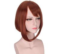LINLINCD AniHut Cosplay Wig Ochako Uraraka Boku Wig No Hero Academy Synthetic Academy Red Short Cosplay Wig Anime My Hero Cosplay Ochaco Uraraka