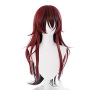 LINLINCD - Anime Coser Wig Demon Slayer: Kimetsu No Yaiba Tanjiro Kamado Women Long Chestnut Wine Red Heat Resistant Hair Cosplay Costume Wig