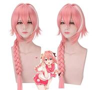 LINLINCD Anime Cosplay Wig 42 Inch Fate Apocrypha Fgo Highlights Pink Long Ponytail Wig Pony Astolfo Anime Cosplay Wigs for Halloween Costume Party