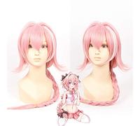 LINLINCD Anime Cosplay Wig Fate Apocrypha Astolfo Cosplay Wig Pink Mix White Heat Resistant Synthetic Hair Perucas Braiding Ponytail Wigs for Women