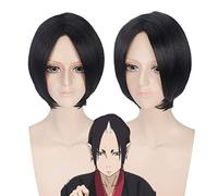 LINLINCD Anime Cosplay Wig Hoozuki No Reitetsu Straight Short Black Cosplay Wig Synthetic Hair Anime Halloween Costume Wigs for Men 35 cm