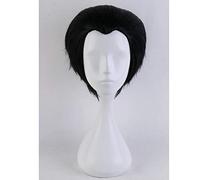 LINLINCD Anime Cosplay Wig Yuri On Ice Katsuki Yuri Short Black Cosplay Wig Men Heat Resistant Synthetic Anime Hair Slicked-back Costume Wigs + Wig Cap Black Wig 2