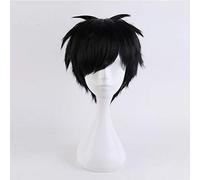 LINLINCD Anime Cosplay Wig Yuri On Ice Katsuki Yuri Short Black Cosplay Wig Men Heat Resistant Synthetic Anime Hair Slicked-back Costume Wigs + Wig Cap Black Wig 1