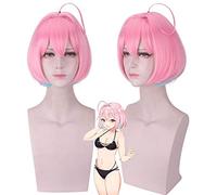 LINLINCD Anime The Idolmaster Cindella Girls Pink Ombre Short Bob Wig Cosplay Heat Resistant Synthetic Hair Wigs for Women