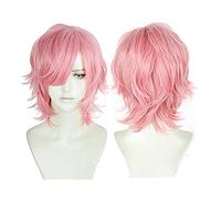 LINLINCD -Ayato Yuri Cosplay Wig Anime Yarichin Book BU Club Pink Short Heat Resistant Synthetic Hair Halloween Party Wigs + Wig Cap