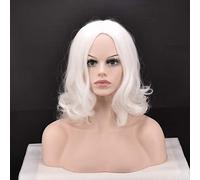 LINLINCD Biamoxer Adult Cosplay Wig Beard Santa Claus White Curly Long Synthetic Hair Wig Only Wig