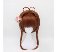 LINLINCD Biamoxer Card Captor Sakura Clear Card Kinomoto Sakura Blonde Brown Cosplay Wig Party Wigs Cosplay Full Wig Free Cap Brown