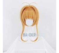 LINLINCD Biamoxer Card Captor Sakura Kinomoto Sakura Brown Short Straight Pony Bob Anime Cosplay Wig Women Girls Party Wigs Sakura 2