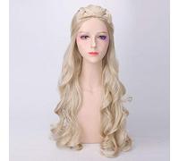LINLINCD Biamoxer Game of Thrones Season 7 Daenerys Targaryen Jon Snow Cosplay Wigs for Halloween Party Women 75 cm Men 36 cm Khaki