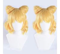 LINLINCD Biamoxer Japanese Anime Pripara Minami Mirei Yellow Wig Cosplay Hair Cosplay Halloween Base Wig + Bun