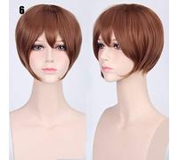LINLINCD Cosplay Wig 24 Colours 30 cm Bobo Short Hair Red Silver Grey Light Golden Yellow Green Pink Purple Orange White Universal Cosplay Wig Pony K047-6