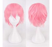 LINLINCD Cosplay Wig 30 cm Short Wig Black White Purple Blue Red High Temperature Fibre Synthetic Wigs Costume Party Cosplay Wig Multi 12 Colour 09