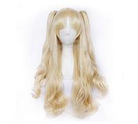 LINLINCD Cosplay Wig 80 cm FGO Fate Grand Order Ereshkigal Cosplay Wig Servant Lancer Ponytails Blonde Face Hair + Wig Cap Golden