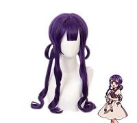 LINLINCD Cosplay Wig Akane Kwai Cosplay Wig WC Tied Hanako-Kun Purple Long Curl Style Heat Resistant Synthetic Hair Anime Costume Wigs Kwai Akane