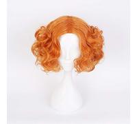 LINLINCD Cosplay Wig Alice in Wonderland Mad Hatter Orange Red Short Curly Wig Cosplay Costume Tarrant Hightopp Synthetic Hair Halloween Party Wigs 1