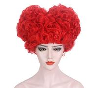 LINLINCD Cosplay Wig Alice in Wonderland Red Queen Cosplay Wig Queen of Hearts Wig Heat Resistant Synthetic Red Hair Wigs + Wig Cap