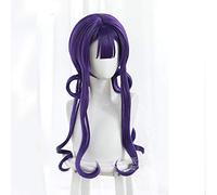 LINLINCD Cosplay Wig Anime Akane Aoi Purple Long Wig Cosplay Costume Jibaku Shounen Toilet Tied Hanako-Kun Synthetic Hair Women Wigs Purple