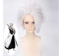 LINLINCD Cosplay Wig Anime Bleach Hitsugaya Toushirou Silver White Short Wig Cosplay Men Women Heat Resistant Synthetic Hair Wigs Bleach