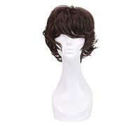 LINLINCD Cosplay Wig Anime Bungo Stray Dogs Dazai Osamu Wig Heat Resistant Short E Curly Hair Cosplay Costume Wigs + Track No. + Wig Cap Orange
