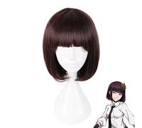 LINLINCD Cosplay Wig Anime Bungo Stray Dogs Yosano Akiko Short Wig Cosplay Costume Heat Resistant Synthetic Hair Women Cosplay Wigs