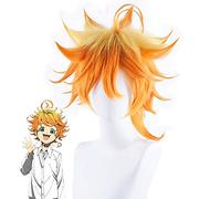 LINLINCD Cosplay Wig Anime Cosplay Wig Anime Yakusoku No Neverland Women Orange Cosplay Wig The Promised Neverland Emma Cosplay with Hair Net Orange