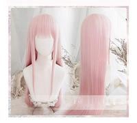LINLINCD Cosplay Wig Anime Darling in the Franxx 02 Cosplay Wigs Zero Two Wigs 100 cm Long Pink Synthetic Hair Perucas Cosplay Wig + Wig Cap Only Wig