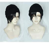 LINLINCD Cosplay Wig Anime Detective Conan Akai Shuuichi Cosplay Wig Halloween Black Shortwave Party Hair