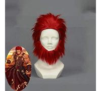 LINLINCD Cosplay Wig Anime Fate/Zero Rider Cosplay Wig Short Red Heat Resistant Synthetic Hair Halloween Party Costume Wigs + Wig Cap