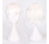 LINLINCD Cosplay Wig Anime Gintama Gintoki Sakata Cosplay Wigs 35 cm / 13.8 Inches Short White Men Synthetic Hair Perucas Cosplay Wig K049-1